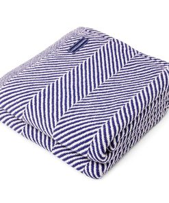 Monhegan Cotton Throw Without Fringe - Navy