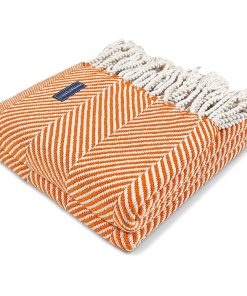 Monhegan Cotton Throw With Fringe - Autumn