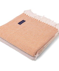 Allagash Cotton Throw - Oyster/Dove Gray/Bittersweet