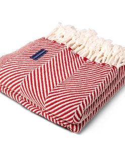 Monhegan Cotton Throw With Fringe - Breton Red