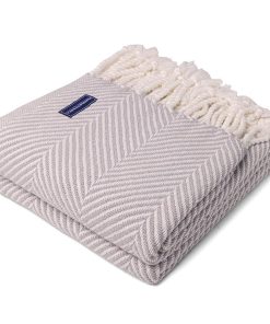 Monhegan Cotton Throw With Fringe - Dove Gray