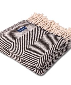 Monhegan Cotton Throw With Fringe - Ebony