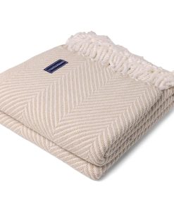 Monhegan Cotton Throw With Fringe - Oyster