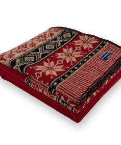 Nordic Wool Throw Blanket - Red