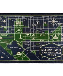 DC National Mall Map Wool Throw