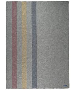 Frontier Lightweight Vertical Stripe Wool Throw - Gray