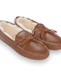 Footskins Women's Softsole Sheepskin Slippers - Brown