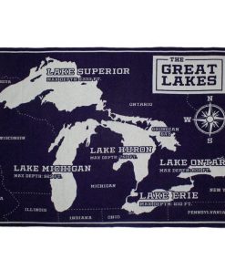 Great Lakes Map Wool Throw