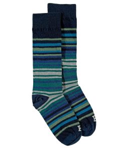 Festival Stripe Wool Socks - Blue