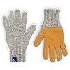 Gloves with Leather - Natural/Oatmeal