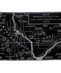 Minneapolis-Saint Paul Map Wool Throw