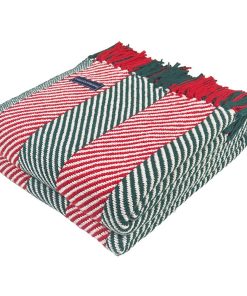 Christmas Monhegan Cotton Throw - Natural/Red/Green