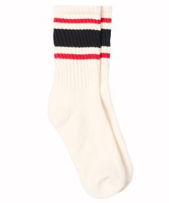 Faribault Mill x American Trench Retro Stripe Cotton Socks - Natural
