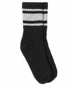 Faribault Mill x American Trench Retro Stripe Socks - Black
