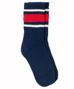 Faribault Mill x American Trench Retro Stripe Socks - Navy
