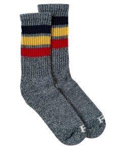 Frontier Cotton Marled Socks - Navy/Natural