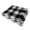 Buffalo Check Wool Throw Blanket - White