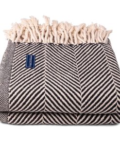 Monhegan Cotton Throw With Fringe - Ebony
