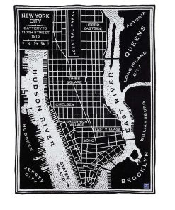 New York City Map Wool Throw