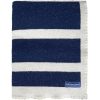Reversible Framed Stripe Wool Throw - Navy