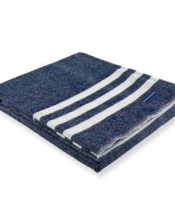 Factory Second Trapper Wool Throw - Navy