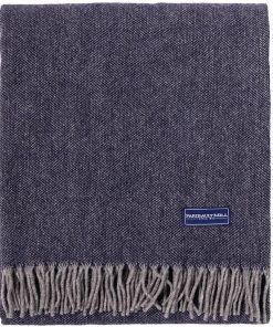 Factory Second Ashby Twill Wool Throw - Navy