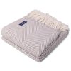 Monhegan Cotton Throw With Fringe - Dove Gray