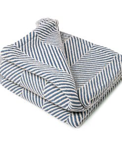 Monhegan Cotton Throw Without Fringe - Indigo
