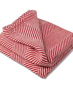 Monhegan Cotton Throw Without Fringe - Breton Red