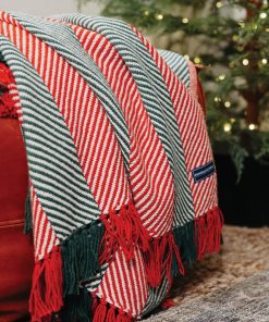 Christmas Monhegan Cotton Throw - Natural/Red/Green