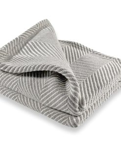 Monhegan Cotton Throw Without Fringe - Gray Heather
