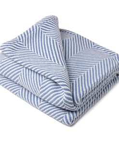 Monhegan Cotton Throw Without Fringe - Denim
