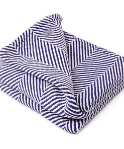 Monhegan Cotton Throw Without Fringe - Navy
