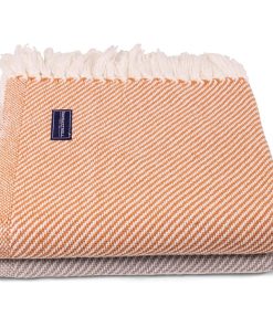 Allagash Cotton Throw - Oyster/Dove Gray/Bittersweet