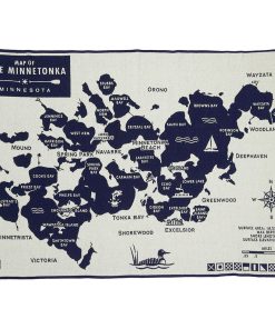 Lake Minnetonka Map Wool Throw