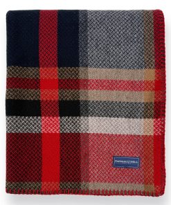 Factory Second Broadwater Plaid Wool Throw Blanket - Red/Black