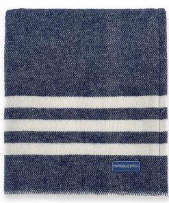 Factory Second Trapper Wool Throw - Navy
