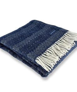 Mesa Wool Throw Blanket - Navy