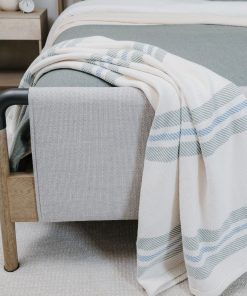 Cabin Cotton Throw - Natural/Tea/Misty Blue