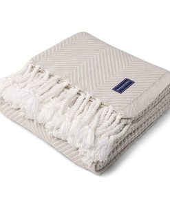 Monhegan Cotton Throw With Fringe - Oyster