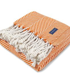 Monhegan Cotton Throw With Fringe - Autumn