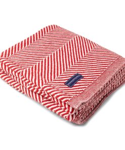 Monhegan Cotton Throw Without Fringe - Breton Red