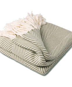 Monhegan Cotton Throw With Fringe - Tea