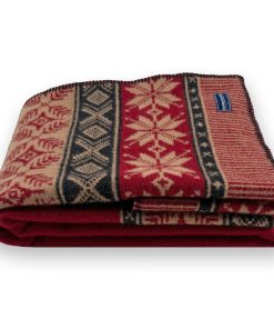 Nordic Wool Throw Blanket - Red