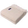 Monhegan Cotton Throw With Fringe - Oyster