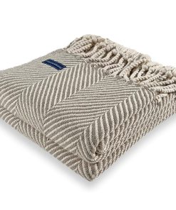Monhegan Cotton Throw With Fringe - Stone