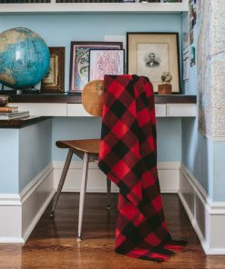 Buffalo Check Wool Throw Blanket - Red