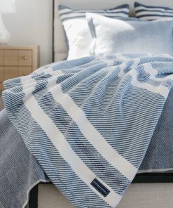 Cabin Cotton Throw - White/Indigo/Navy