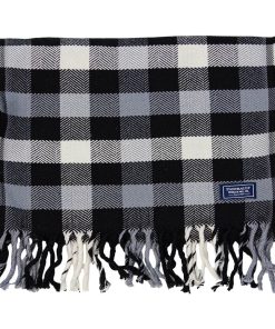 Color Variation Factory Second Tri-Color Buffalo Check Wool Scarf - Gray