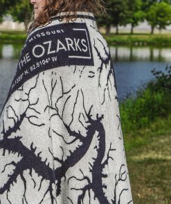 Lake of the Ozarks Map Wool Throw Blanket